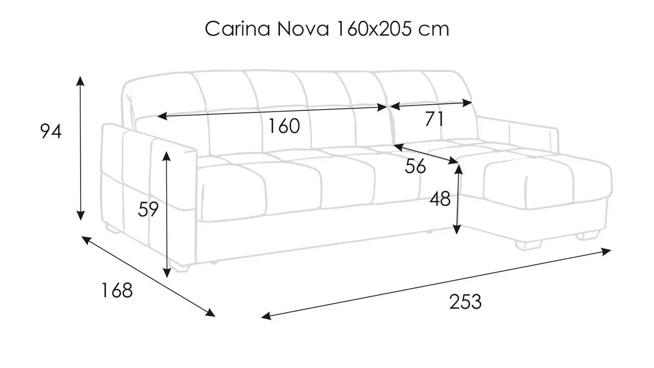 угловой диван карина 5 размеры